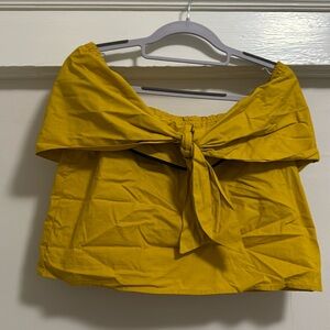 Revolve line and dot chartreuse off the shoulder top